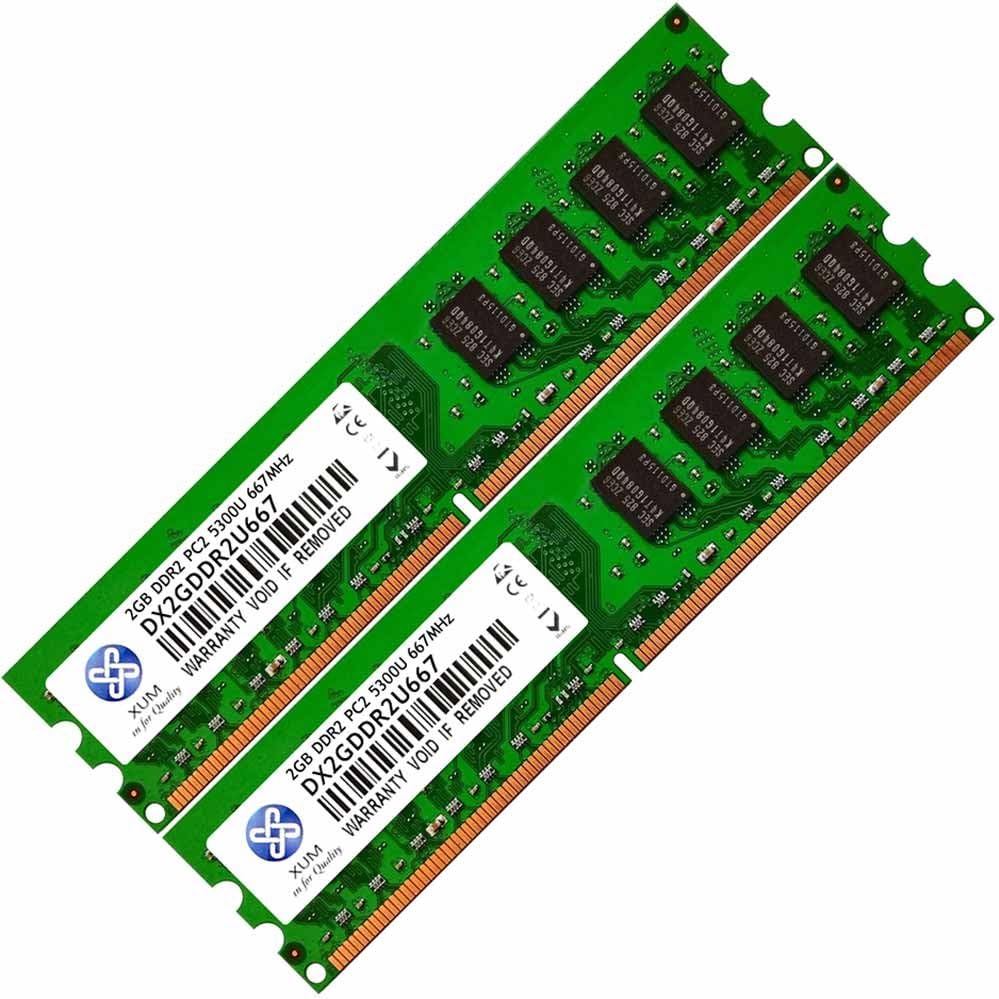 XUM NEW 4GB 2x2GB DDR2 667 PC2 5300 5300U Non ECC Memory RAM 240-pin Desktop PC CL5
