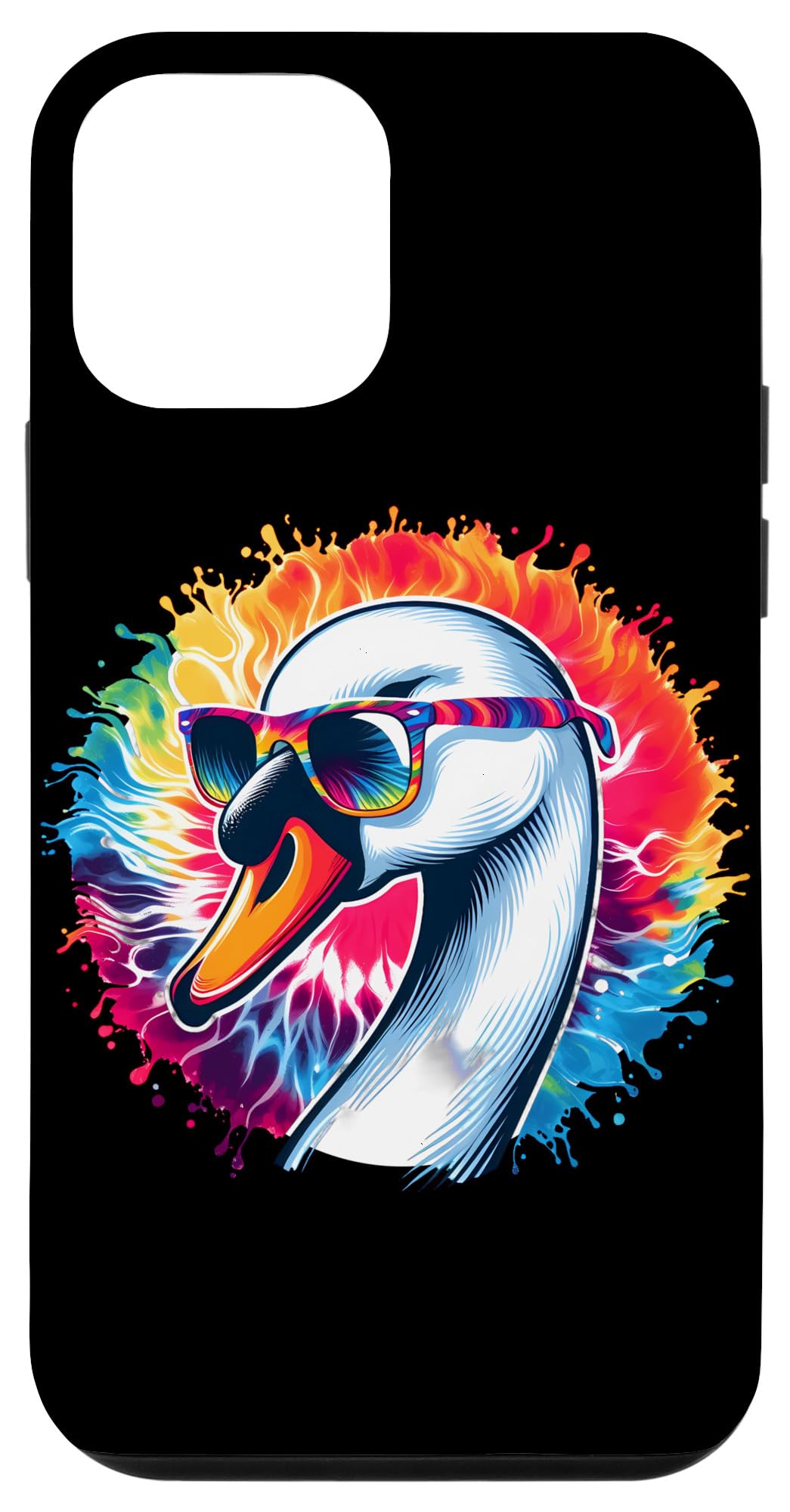 iPhone 12 mini Cool Tie Dye Swan Sunglasses Bird Illustration Art Case
