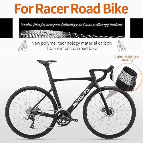 SAVADECK Carbon Disc Road Bike, Integrated Design Racing Bicycle