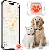 GPS Tracker for Dogs, Smart Collar with Real-Time Locator with Holder Pet Location Tracker, No Monthly Fee/No SIM Card, for Android and iOS, Ultra-Slim, IP68 Waterproof, Reliable
