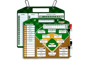 lrjrizzo Magnetic Baseball Lineup Board，Baseball Lineup Cards Baseball Lineup Board for Dugout Baseball Clipboard for Coaches Softball Lineup Cards Marker Boards Baseball Coaching Accessories(Brown)