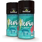 SweetLeaf Stevia Powder Shaker Jar - Zero Calorie Sweetener with Stevia Leaf Extract, No Artificial Sweetener Additives, Sugar Free, Keto Friendly, Non GMO, Gluten Free - 4 Oz (Pack of 2)