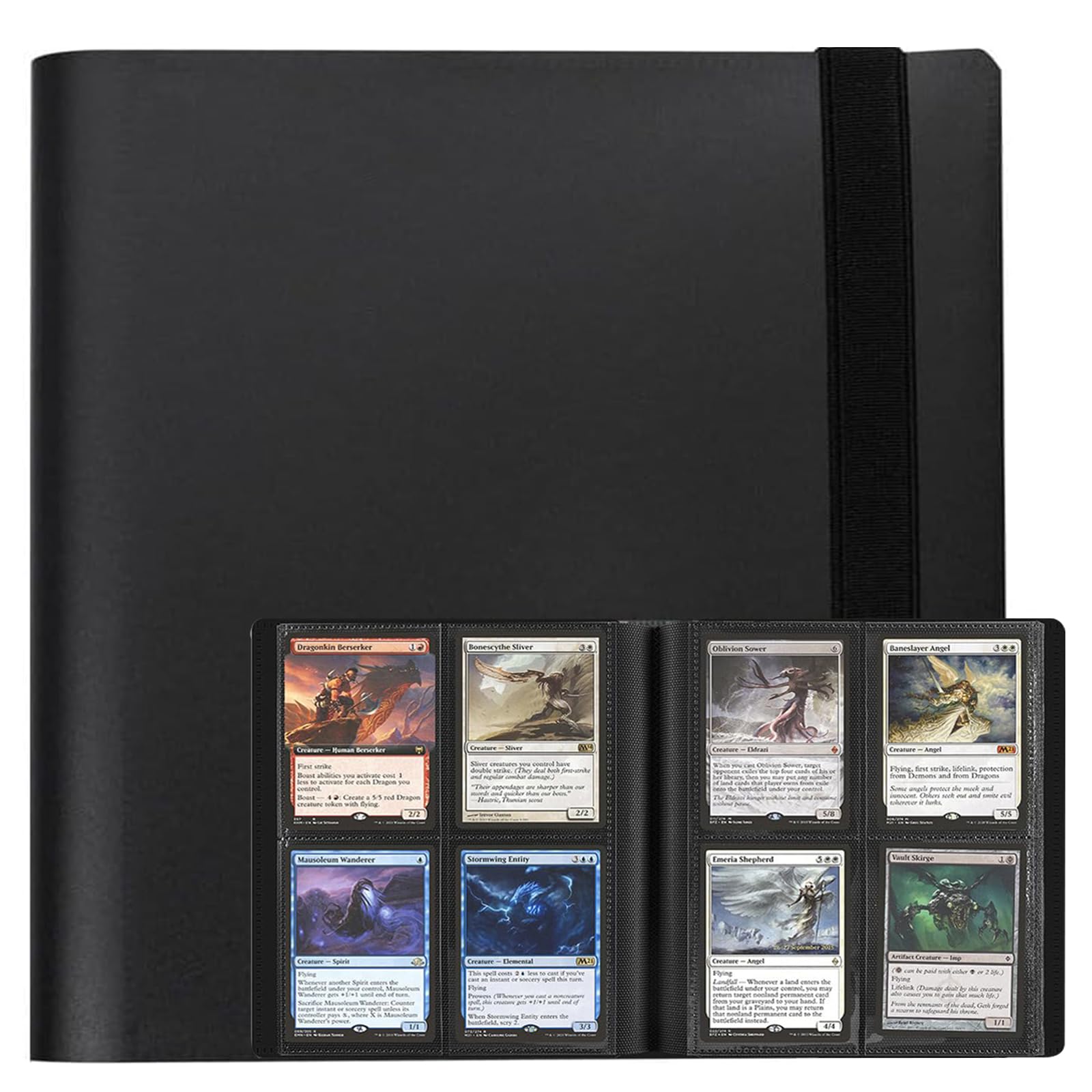 Eastrise 4-Pocket Trading Card Binder, Pocket Trading Card Album, 20 Pages Holding 160 Pockets, Durable PU Album for MTG, Pokemon, Yu-Gi-Oh, Football, and Sports Cards (Black) — image 1
