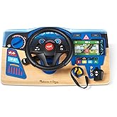 Melissa & Doug Vroom & Zoom Interactive Wooden Dashboard Steering Wheel Pretend Play Driving Toy - FSC CertifiedKids Activity