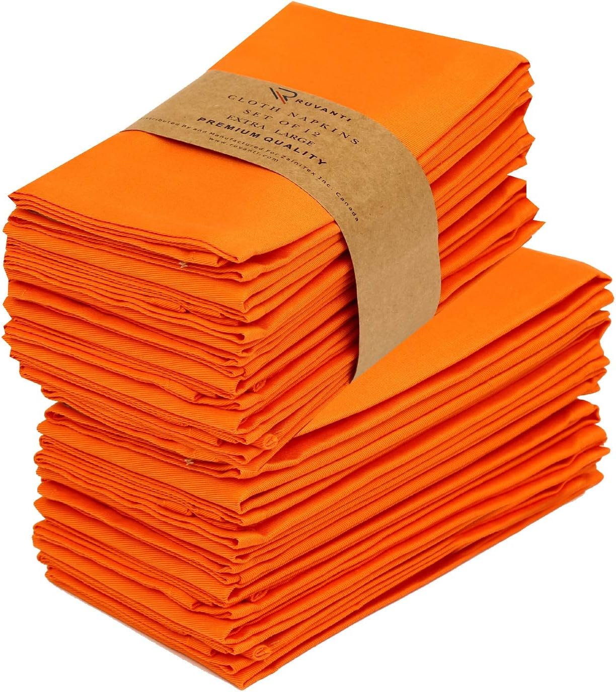 Ruvanti Kitchen Cloth Napkins 12 Pack (18" X18"), Dinner Napkins Soft Comfortable Reusable Orange Napkins - Thanksgiving Napkins - Perfect Table Napkins/Fall Napkins for Family Dinners & Parties.: Home & Kitchen