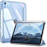 Lsmmpoba Clear Case for iPad (A16) 11th Gen, iPad10th Gen Case, Light Blue | for iPad 11/10.9 Inch 2025/2022, Shockproof Cover with Pencil Holder, Hard Clear Back Shell, Auto Wake/Sleep