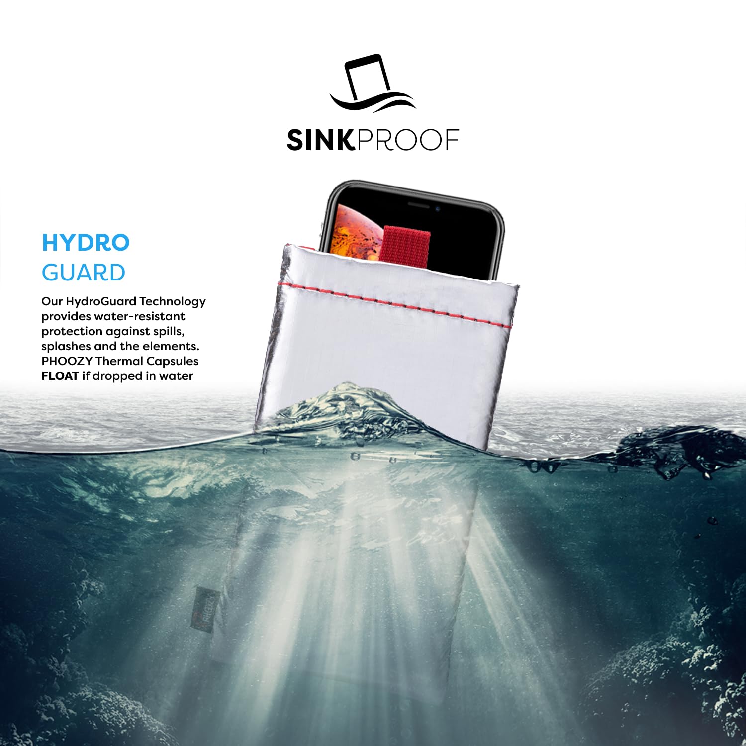 PHOOZY Apollo Thermal Phone Case | Insulated Phone Pouch Extends Battery Life 3X in Freezing Weather | Cold Resistant Drop Protection | Military Grade Water Resistant | Large | Silver