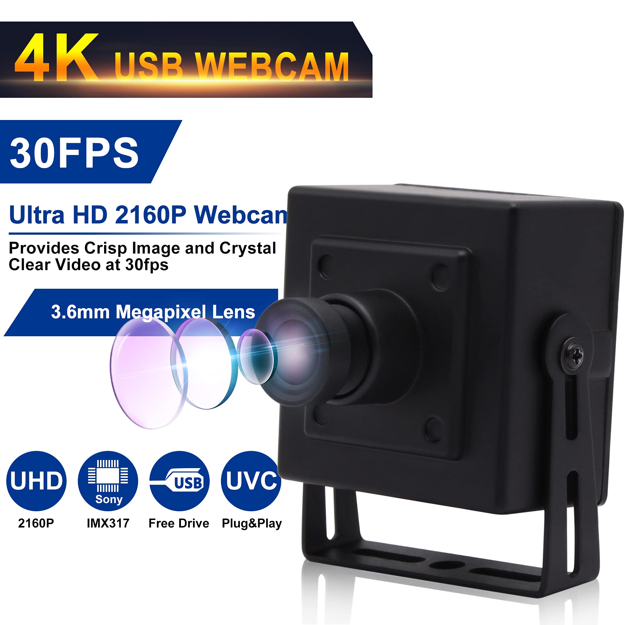 Mua ELP 4K Mini USB Camera with 3.6mm Lens and 3840x2160 HD Resolution ...