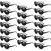 QYVEWY 20 Pack Clout Oval Mod Sunglasses for Women Men Bulk Retro Round Lens Glasses Party Favors