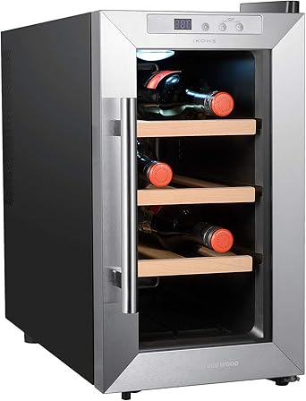 🥇 IKOHS VINARIAM WOOD 800 - Vinoteca de 8 botellas, 23 l, 60 W, Luz LED