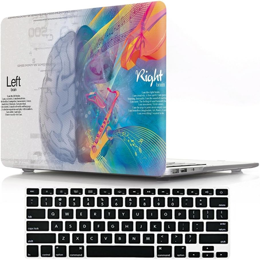 DIGIC Macbook Air 13" Case with Keyboard Cover, Hard Plastic Cover Case with Keyboard Protector for Macbook Air 13.3 inch(A1369/A1466),Music Brain