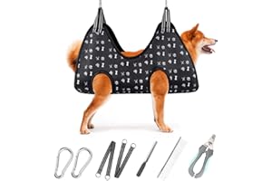 ATESON Dog Grooming Hammock Harness for Nail Trimming (L 50lb), Dog Sling Holder Hanger for Clipping Nails
