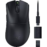 Razer DeathAdder V3 HyperSpeed - Ultra-Light Ergonomic Wireless Gaming Mouse with 26K DPI (55g Light, Smooth Touch Coating, 1