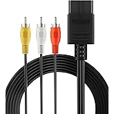 N64 AV Cable Compatible with N64, SNES, SFC, NGC &ndash; RCA Composite Video Cable for Connecting Classic Consoles to Older TVs and Displays