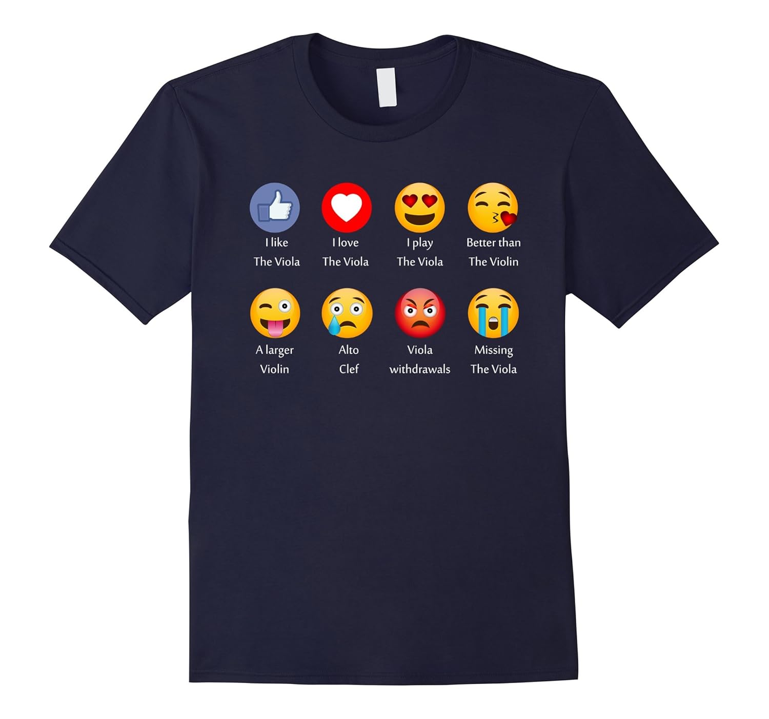 I Love The Viola Orchestra Emoji Emoticons Graphic Tee-ANZ