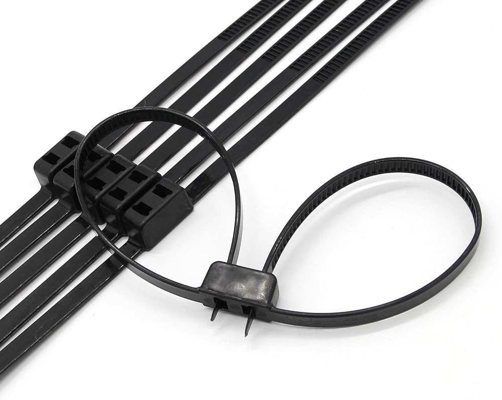 Tuokay Black Nylon Zip Ties 69CM x 1.1CM 90KG Tensile Strength Double Locking