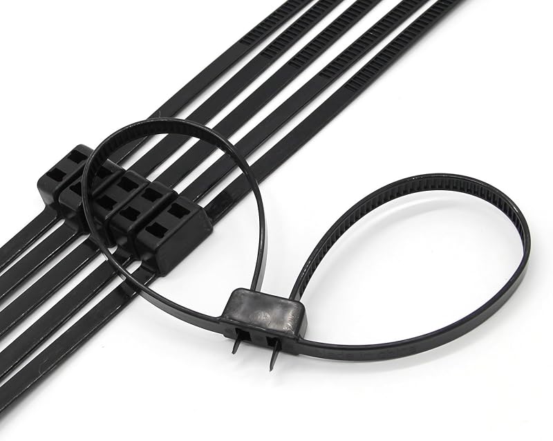 Tuokay Black Nylon Zip Ties 69CM x 1.1CM 90KG Tensile Strength Double Locking