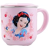 Everyday Delights Disney Princess Snow White Durable ABS Stainless Steel Cup with Lid, 250ml Pink