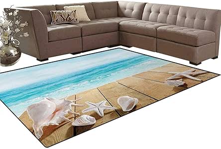 Seashells, alfombra de suelo, conchas de mar en la playa, estilo