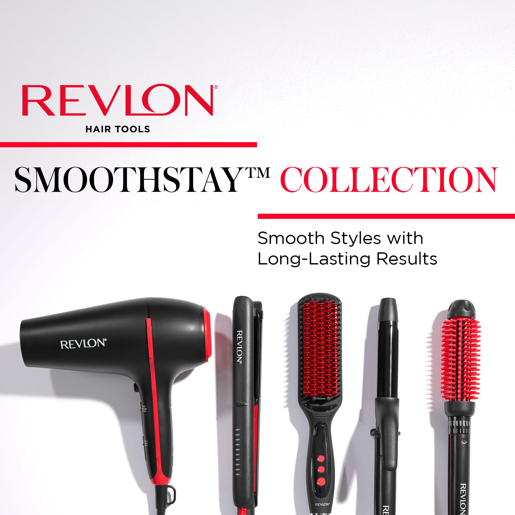 REVLON Smoothstay 1 Inch Hair Straightener - Coconut Oil Infused Flat Iron Helps Enhance Shine & Smoothness, Reduces Frizz, Sleek Straight Hair