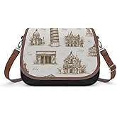 Italy Italian Landmarks Vintage Crossbody Bag for Women Sling Shoulder Handbag Purse with Adjustable Strap