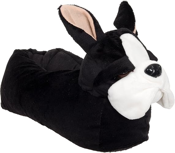 Animal Slippers Plush French Bulldog Dog Slippers By Silver Lilly Medium Amazon Ca Shoes Handbags
