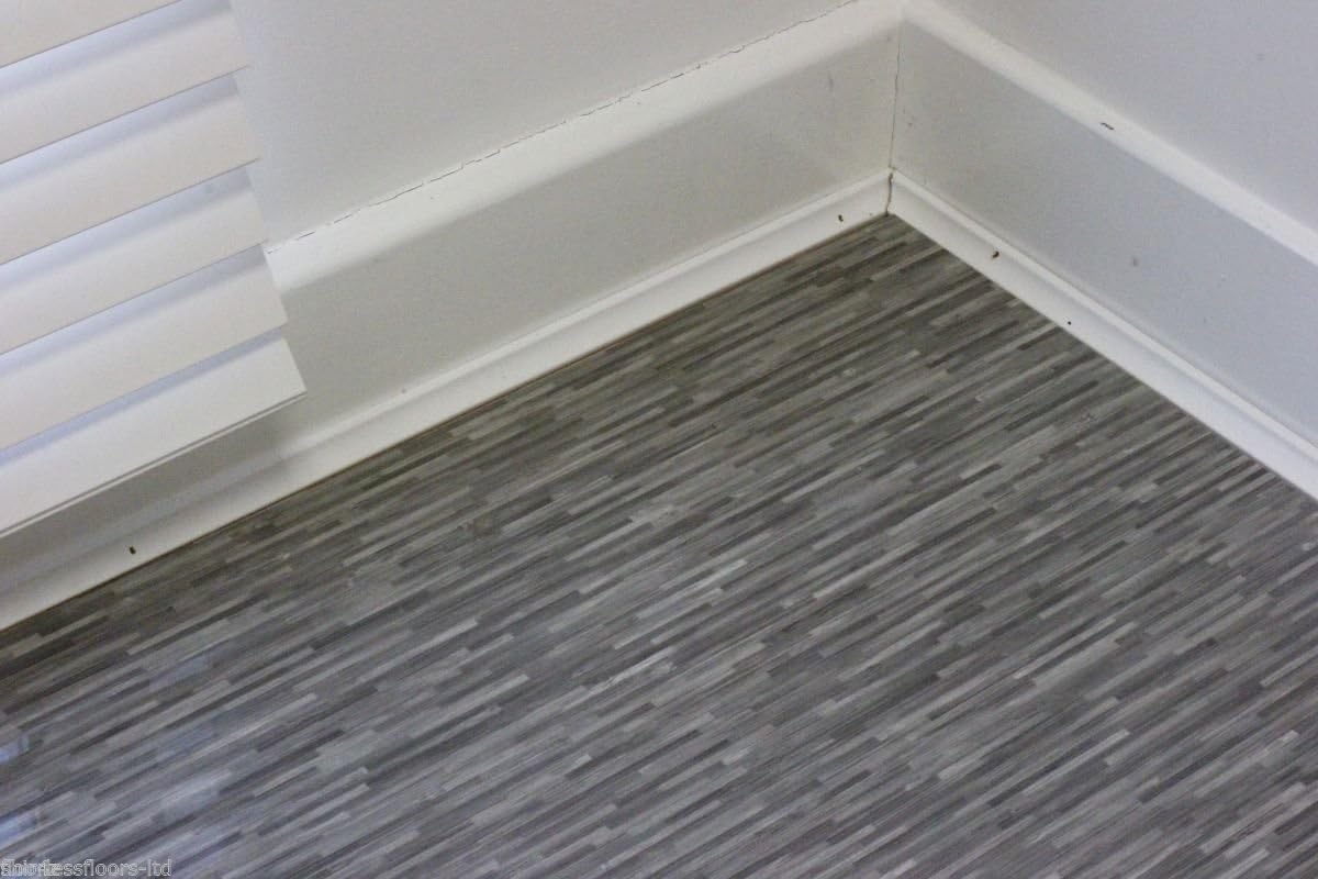 Super High Gloss Laminate Flooring **Exclusive Colours** (Sample Only, Grey Stripes) Amazon.co