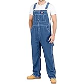 NY Threads Men's Denim Bib Overall Relaxed Fit Workwear with Adjustable Straps and Multiple Pockets