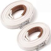 Teyva Daily 2 Pack 30ft/45ft Horse Driving Lines, Cotton Web Lunge Line, Solid Brass Trigger Snaps, Reins for Cart Training, Harness, Ground Driving, Horse Work