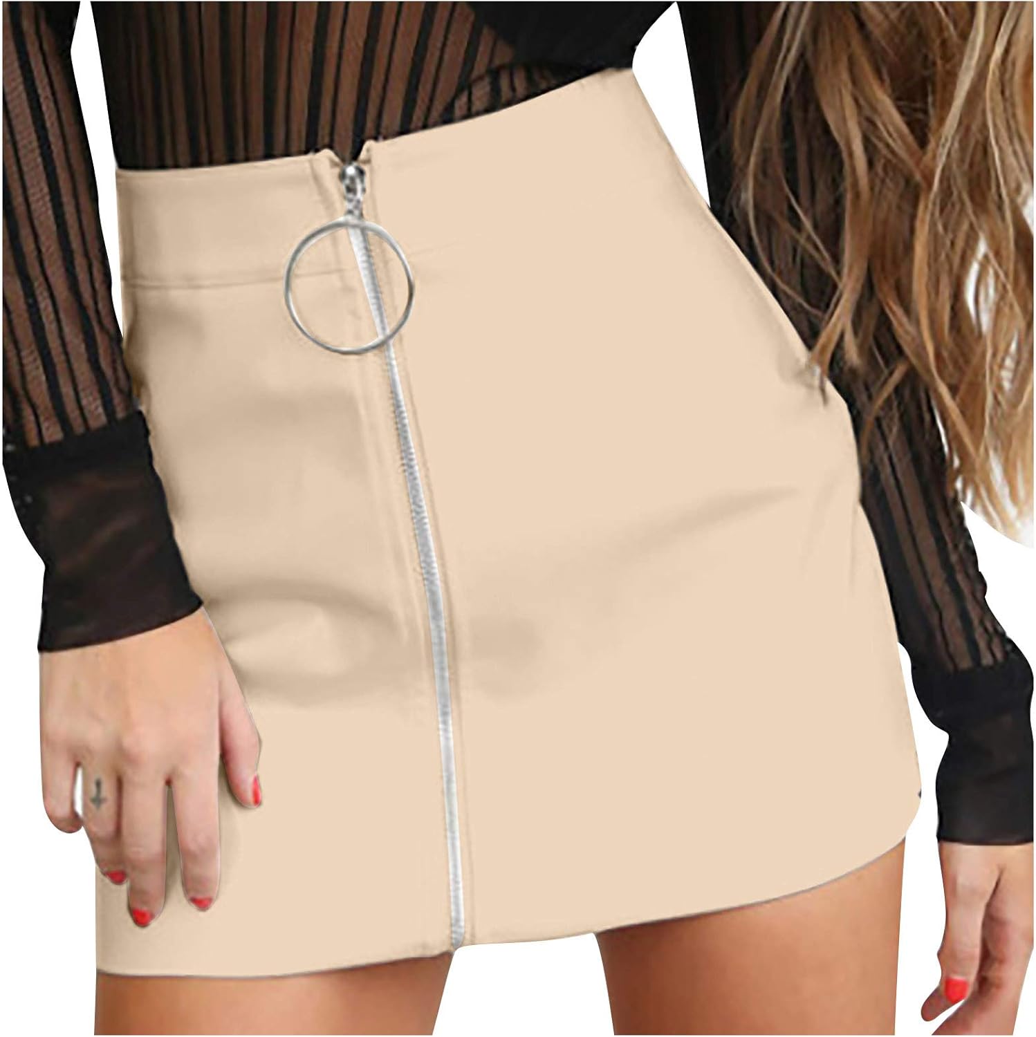 Frauen Kurzer Rock Sexy, elegant, Kleid, lässig schwarz Damenmode Solid