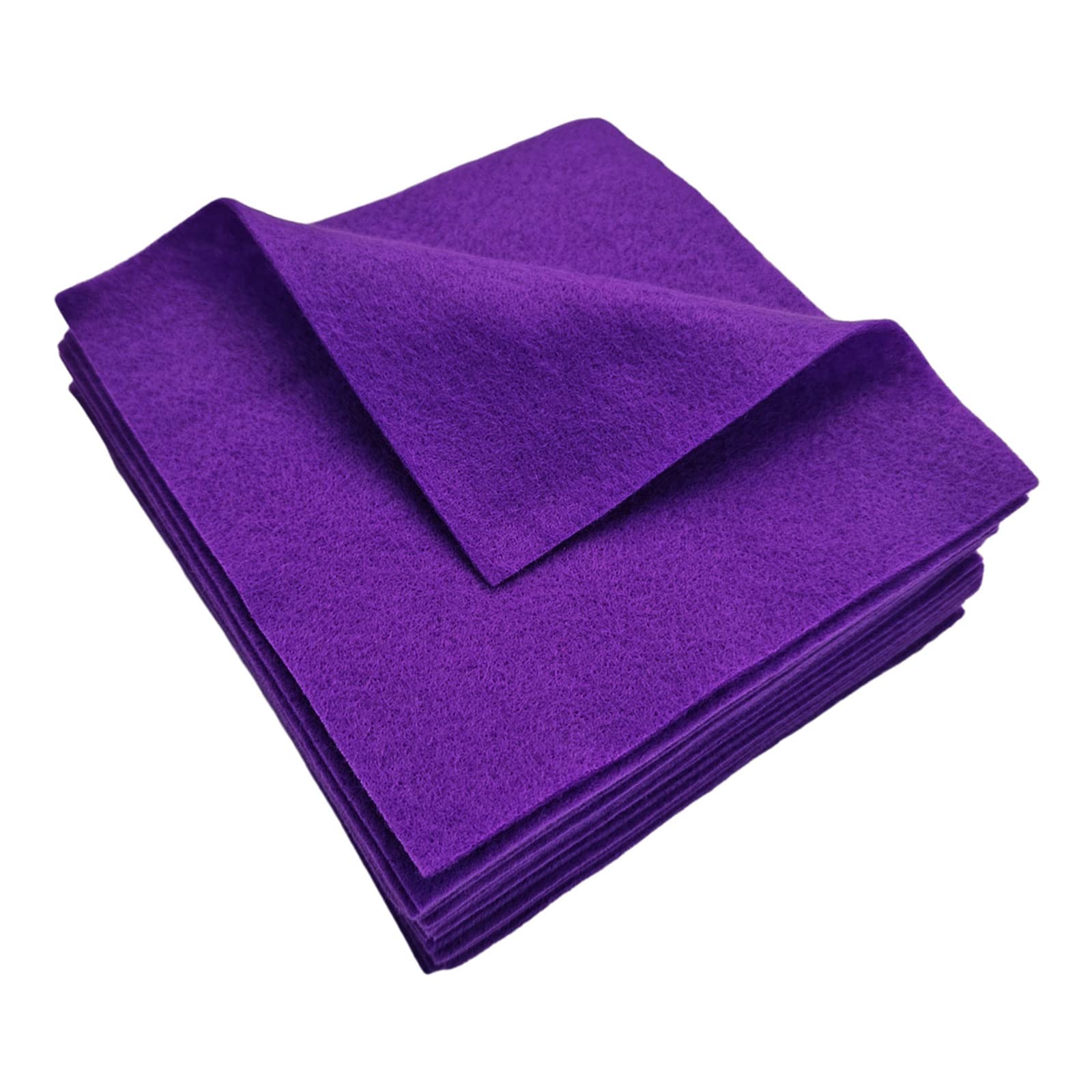 Jtnohx Soft Felt Fabric, Colour Felt Sheets for Crafts, 1.4mm Thick Flexible Craft Fabric for Handwork DIY Projects 15x15cm(Purple)