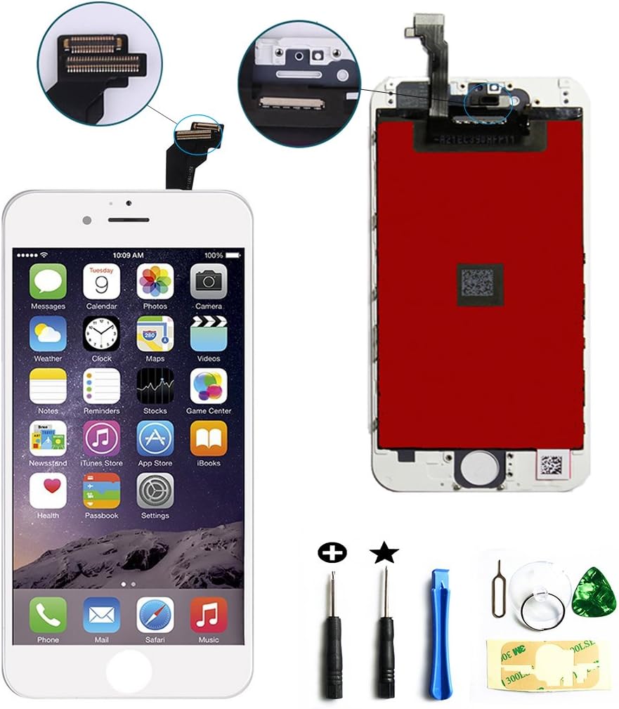 White Replacement LCD for iPhone 6 Plus Screen Display Screen Digitizer Frame Assembly Set 5.5 inch (Model: A1522, A1524, A1593)