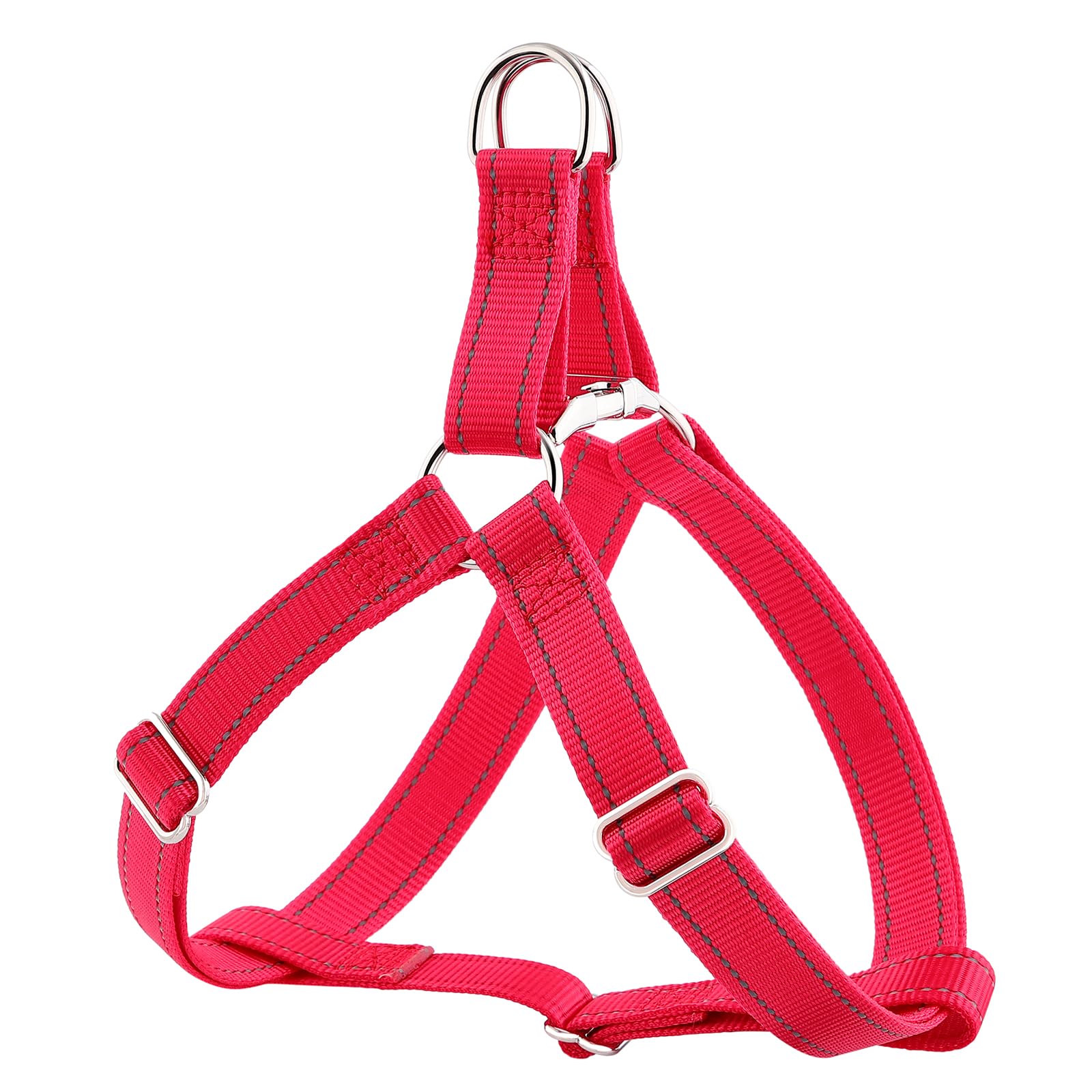 Plutus Pet Step In Dog Harness, Reflective, Adjustable, and Secure with Metal Buckles, Easy Walk Dog Harness for Puppy, Small, Medium and Large Dogs, Red, L