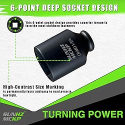 SUNHZMCKP 1/2 Inch Drive Impact Socket, SAE 1-3/4