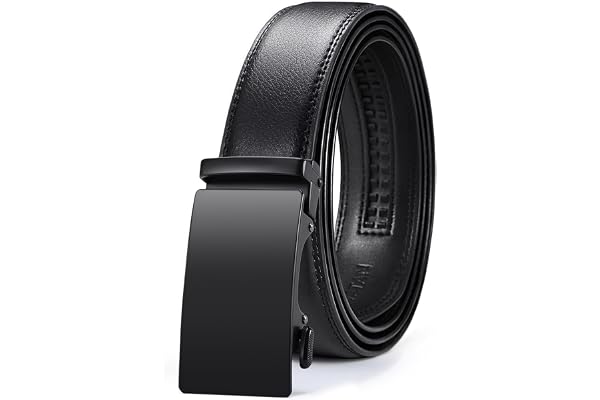 VATAN Men's Belt Leather Ratchet Belt for Men Dress Casual Every Day with Adjustable Buckle, Trim to Fit