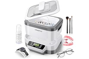 CHWARES Ultrasonic Cleaner 40oz, 70W 40kHZ Detachable Jewelry Cleaner with 5 Time Setting & Degas for Tablewares, Coins, Tools, Professhional Ultrasonic Cleaner Machine with SUS Tank, LED Touch Screen