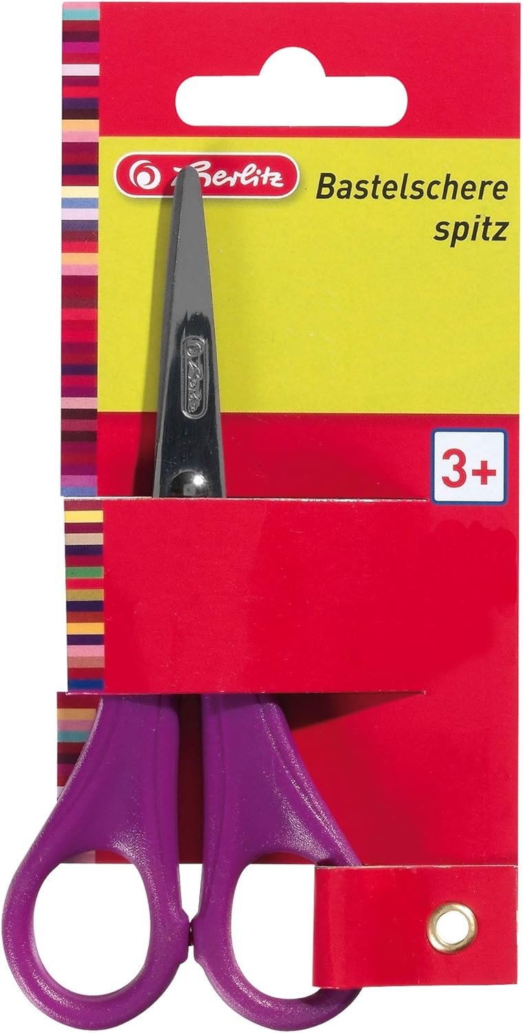 Herlitz 8740060 Bastelschere spitz, farbig sortiert, keine Farbauswahl möglich!