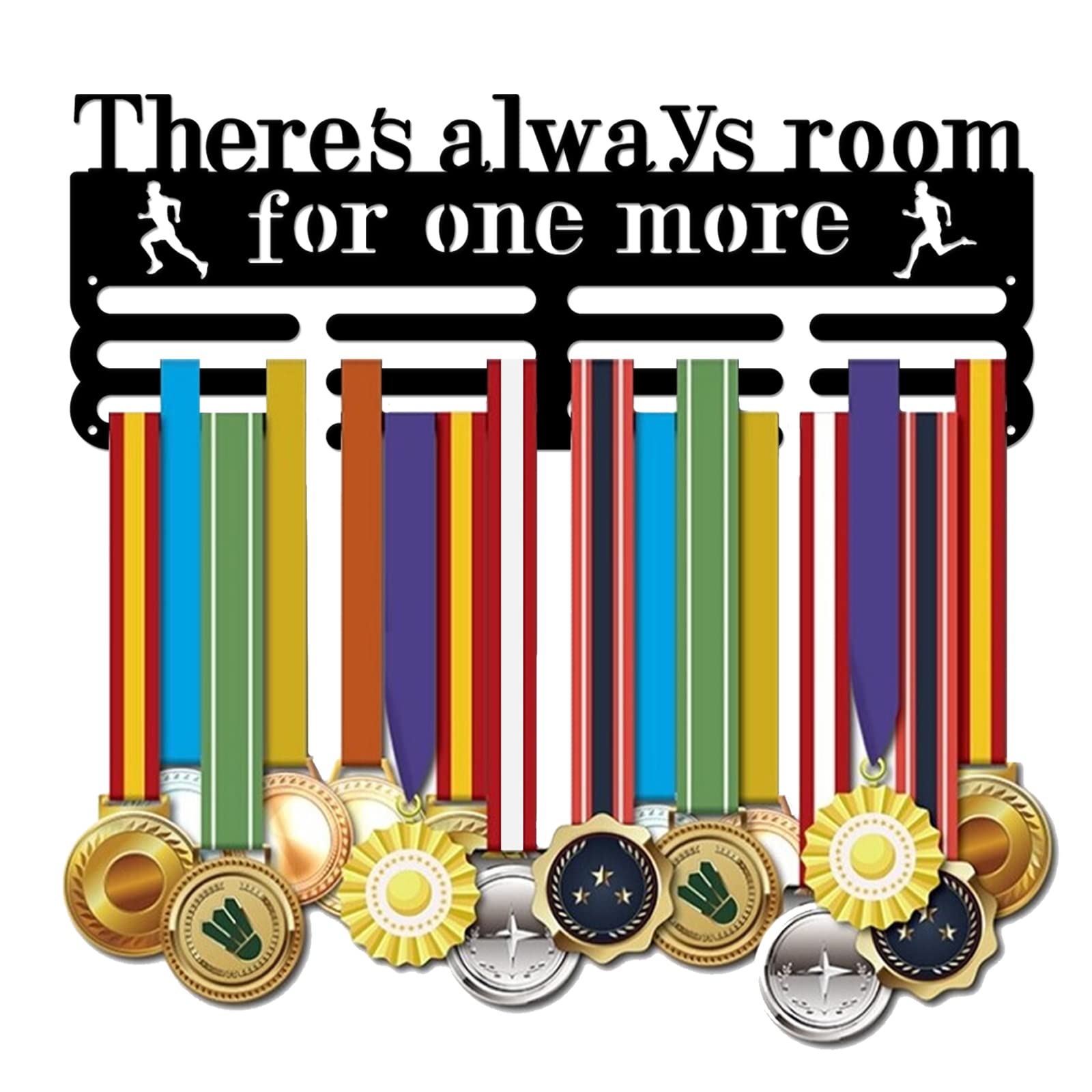 SUPERDANT Running Medal Hangers There's Always Room for One More Medal Holder Personalised Medals Holder for Run Wall Mounted Medals Wall Hanging Awards Capacity About 10-15KG