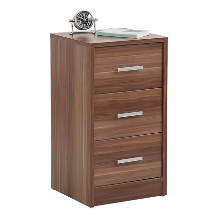 Nachtkommode Boxspringbett Nachttisch Nachtkonsole Kommode 3 Schub Nussbaum