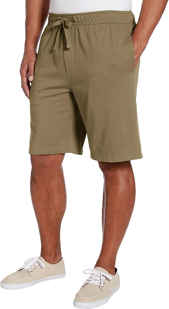 men's pull on khaki shorts