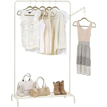 Amazon.com: IRIS USA Clothes Rack with 1 Metal Shelf with Extra ...