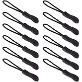 Z ZICOME Zipper Pulls for Backpacks, Bags, Jackets and Luggage, Black, 12 Pack
