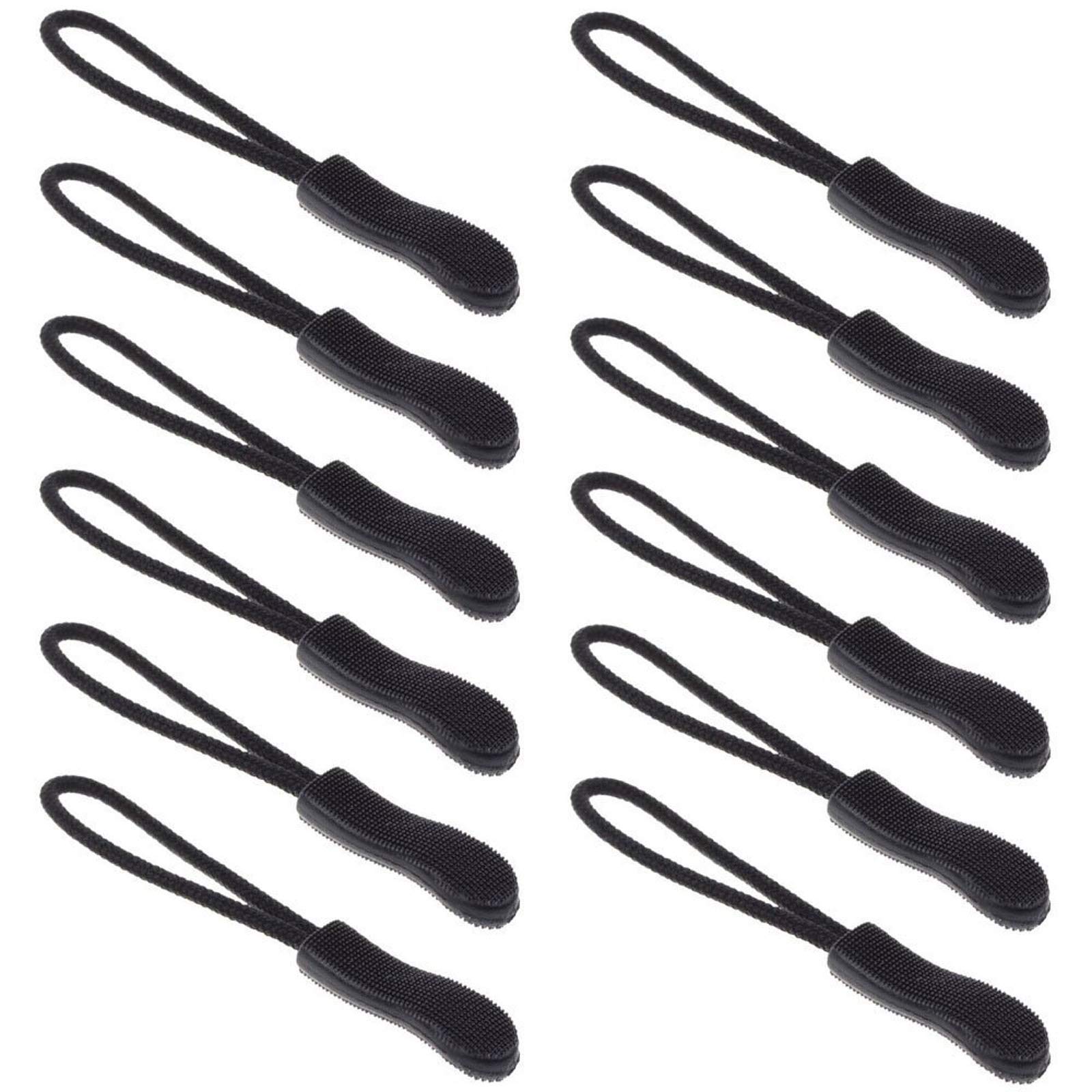 Zicome Zipper Pulls for Backpacks, Luggage and Jackets, Set of 12, Black by Zicome