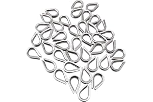 Longdex M3 Thimble 40PCS M3 304 Stainless Steel Thimbles Rope Thimble Rigging Eye Eyelet Clip End Loop for 1/8 Inch Diameter Wire Rope Cable