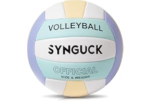 SYNGUCK Size 5 Volleyball,Official Soft Indoor Outdoor Volleyballs Sports Training Game Play Ball for Youth, Teenager, Adult