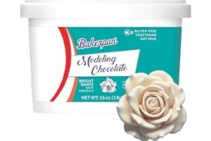 Bakerpan Bright White Modeling Chocolate - 1 Pound - Sculpt Cakes, Model Figurines, and Create Cake Toppers (Made in USA)