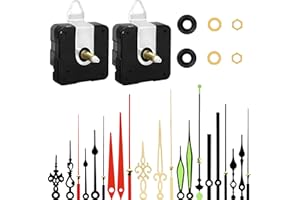 PARAOR 2pcs High Torque Quartz Clock Movement Mechanism Replacement Clock Kit with 7 Different Pairs of Hands Clock for DIY Handicrafts Repair Clock Parts Shaft Lengths 22mm