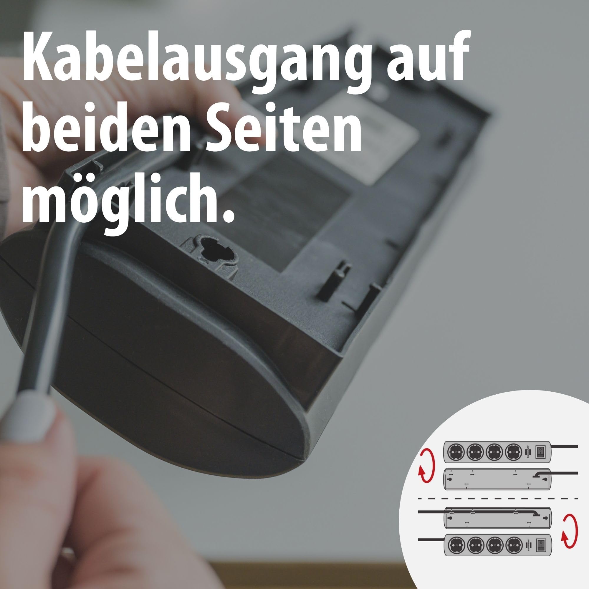 Brennenstuhl Primera-Line Steckdosenleiste 10-Fach (Mehrfachsteckdose mit 2 Schaltern für je 5 Steckdosen und 2m Kabel) schwarz 5