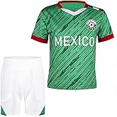 Cnins Kids Soccer Jersey Kit for Boys & Girls - Mexico Themed Jerseys for Children Sports Training & Holidays