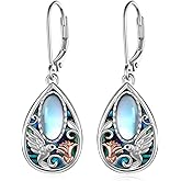 Yorionke Hummingbird Earrings Sterling Silver Teardrop Abalone Shell Bird Dangle Earrings Hummingbird Jewelry Gifts for Women
